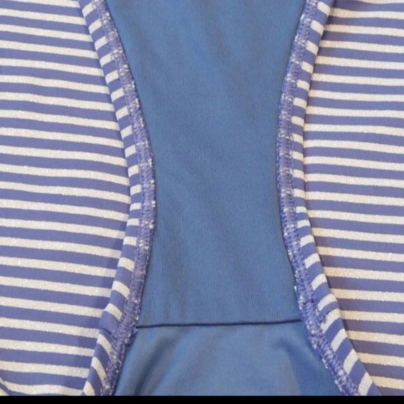 Aerie Metallic Stripe Ruffle Swimsuit - Picture 6 of 8